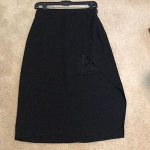 NWT! Bebe black skirt with lace detail
